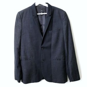 H&M Men Slim Fit Tone Navy Blue Blazer sport coat